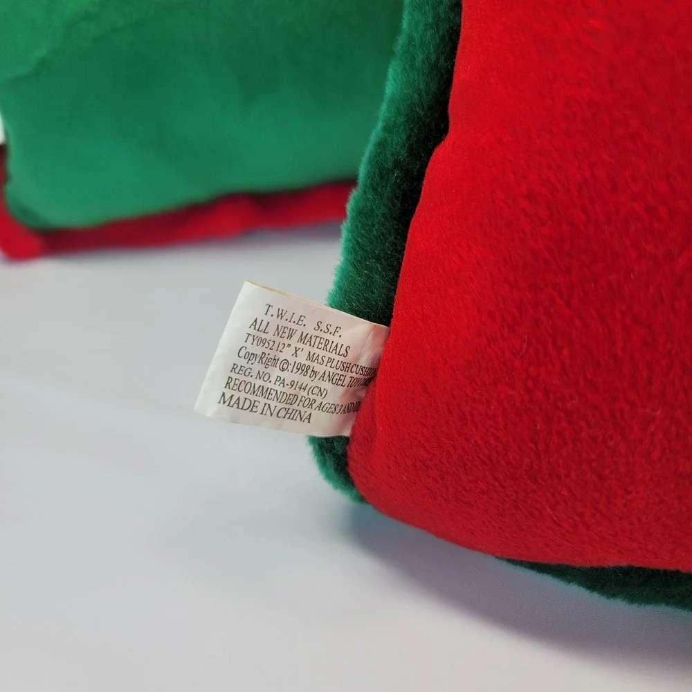 Three VTG 1998 Christmas Pillows T.w.i.e Poinsettia & Gold Ornament‎ Red Bow 12